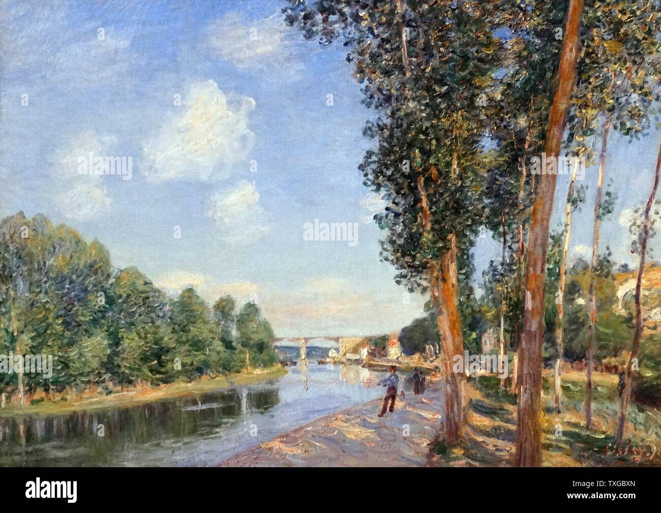 In Saint-Mammès. June Sunshine von Alfred Sisley (1839-1899) französischer impressionistischer Landschaftsmaler. Datiert 1852 Stockfoto