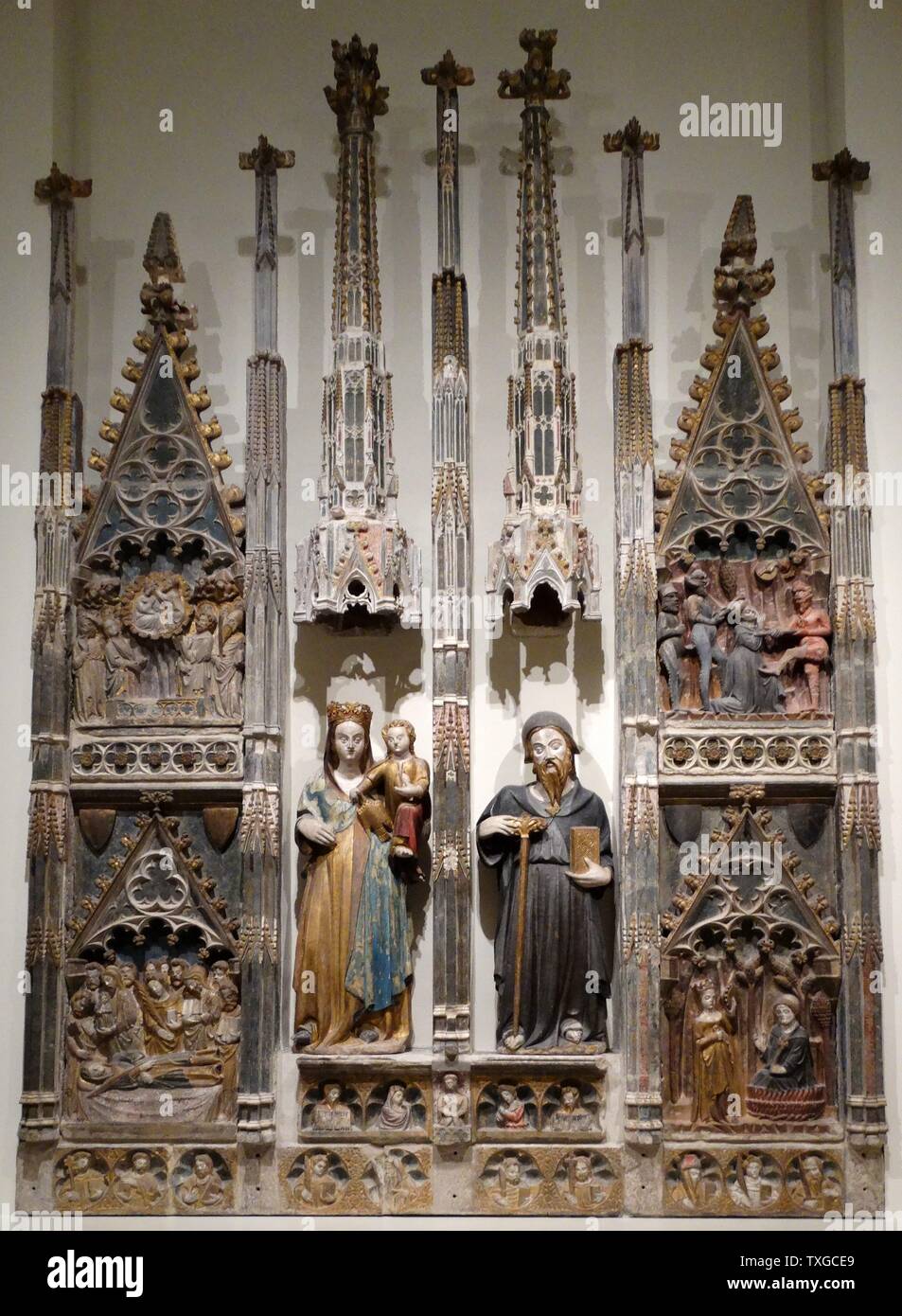 Entlastung von der Jungfrau Altarbild von Master Albesa. Vom 14. Jahrhundert Stockfoto
