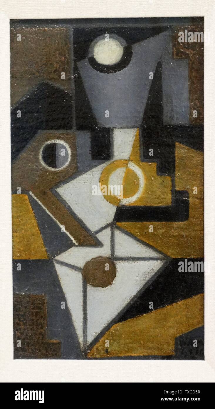 Gemälde mit dem Titel "The Envelope" von Juan Gris (1887-1927), spanischer Maler und Bildhauer. Vom Jahre 1918 Stockfoto