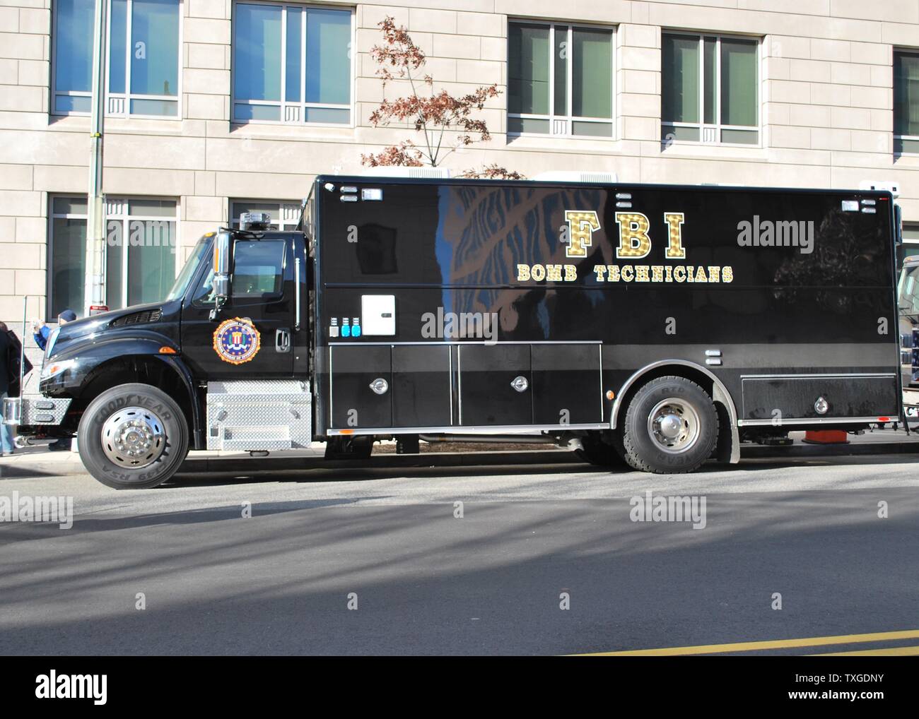 Farbfoto eines Fahrzeugs mit FBI Bombe Techniker. Datierte 1970 Stockfoto