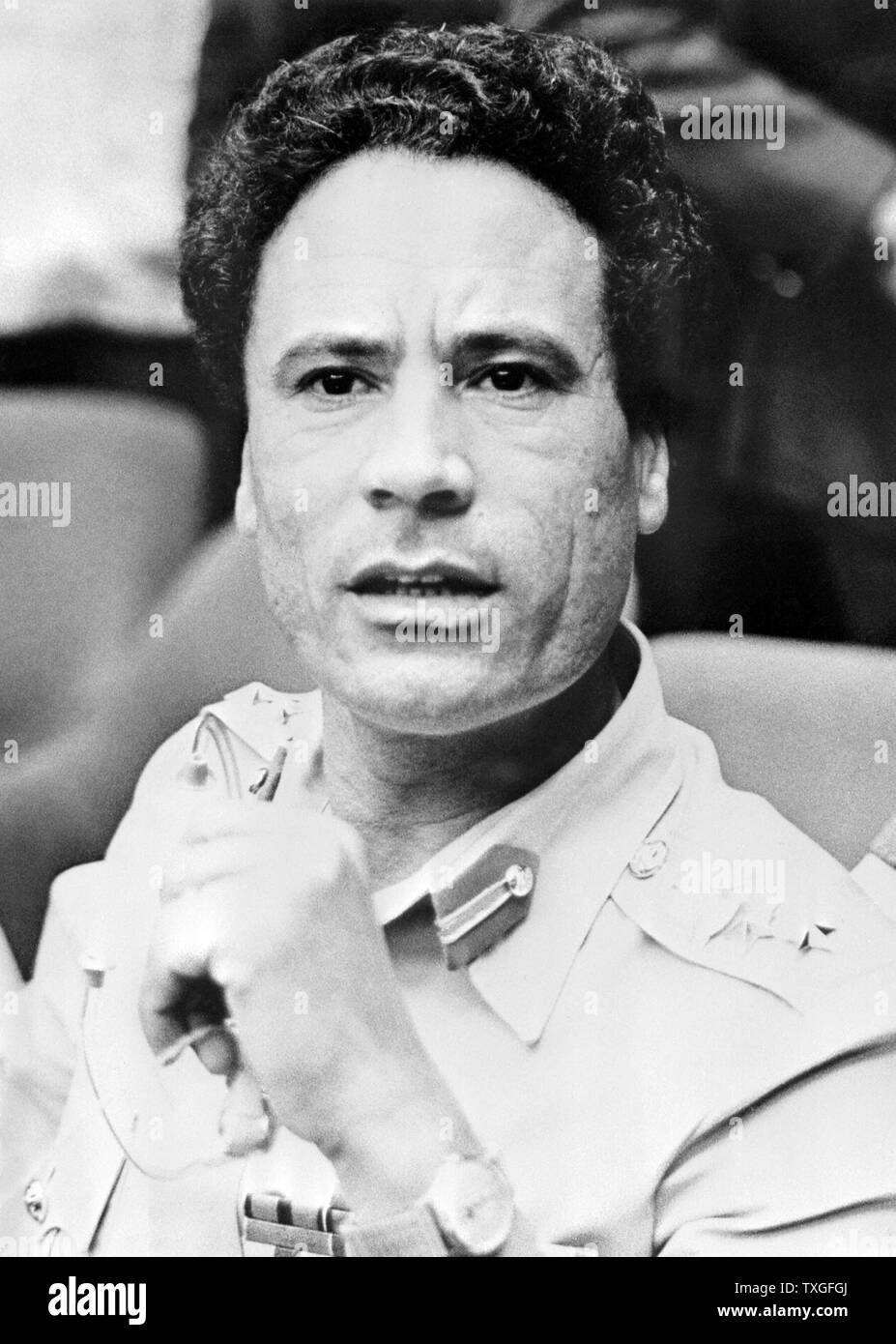 Muhammad Abu Minyar Muammar al-Gaddafi? 1942 – 20. Oktober 2011, libysche revolutionär und Politiker, Libyen, als seine primäre Führer von 1969 bis 2011 geregelt. Stockfoto