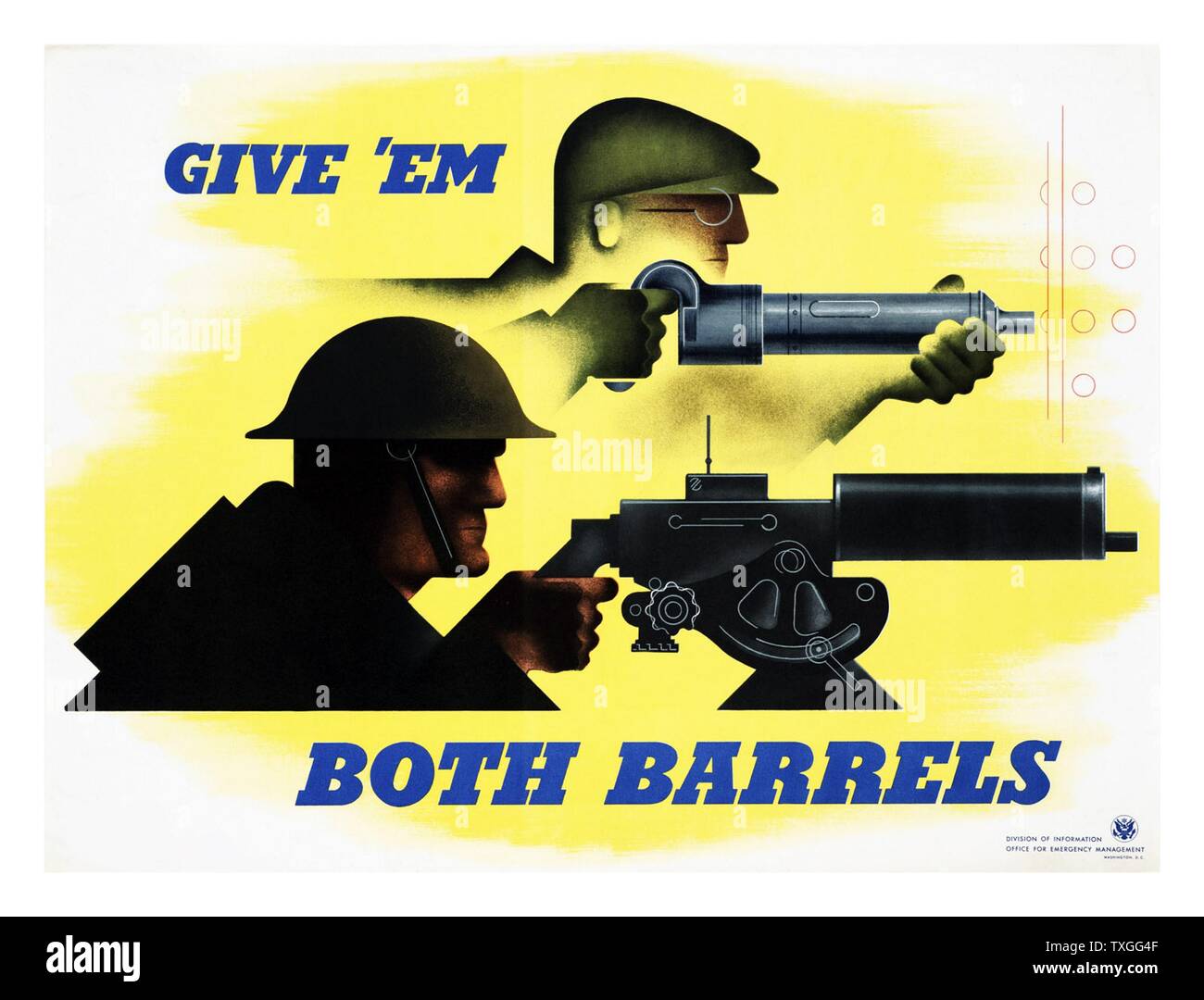 Zweiter Weltkrieg, amerikanische patriotische Poster. Stockfoto