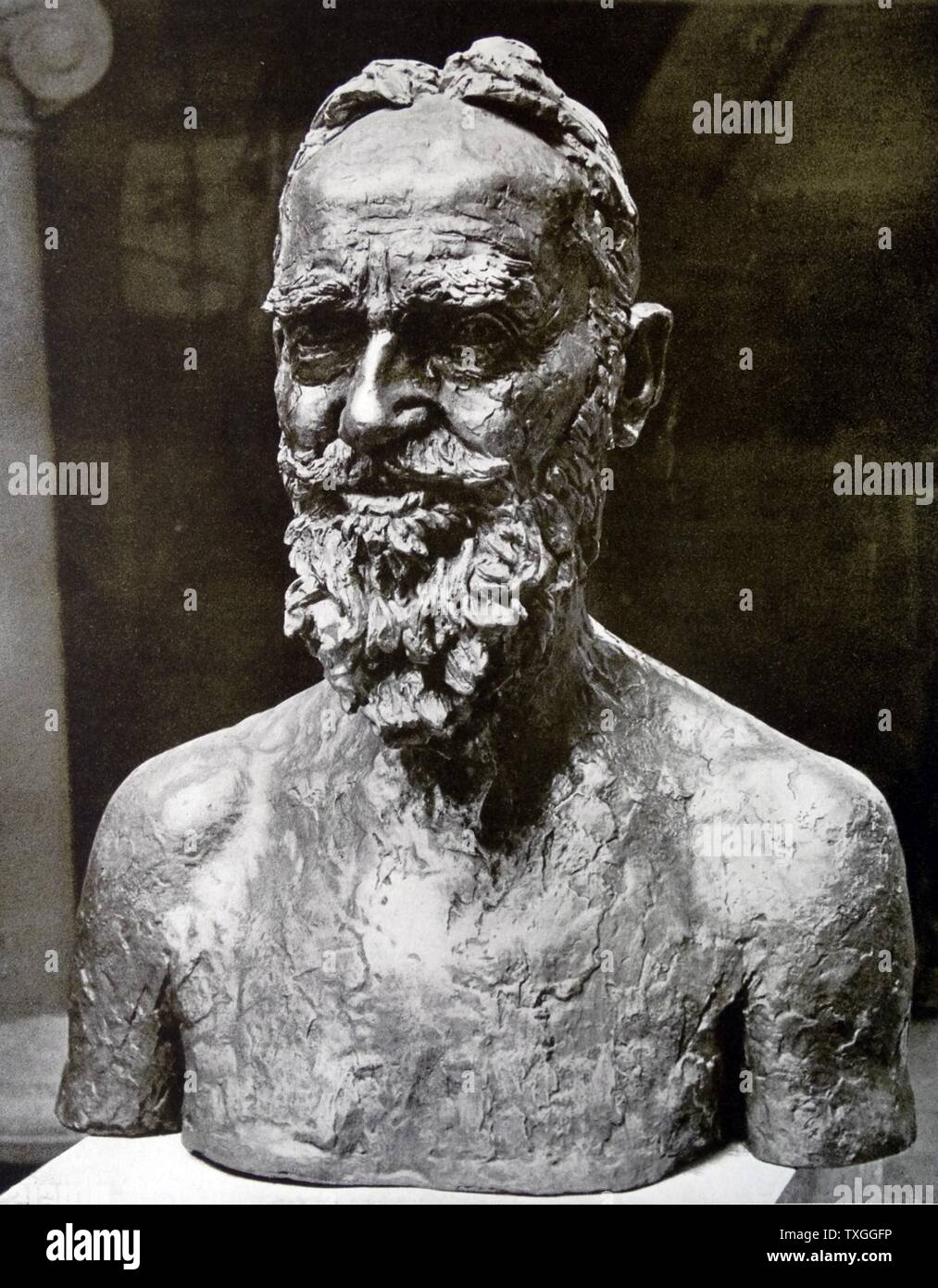 Kopf in Bronze von britischen Bildhauer Jacob Epstein (1880-1959) geholfen Pionieren moderneren Skulptur. Datiert 1925 Stockfoto