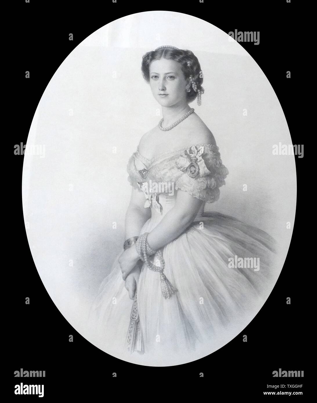 19. Jahrhundert (Englisch) Empire Stil Chaise Longe Sitz Stockfoto