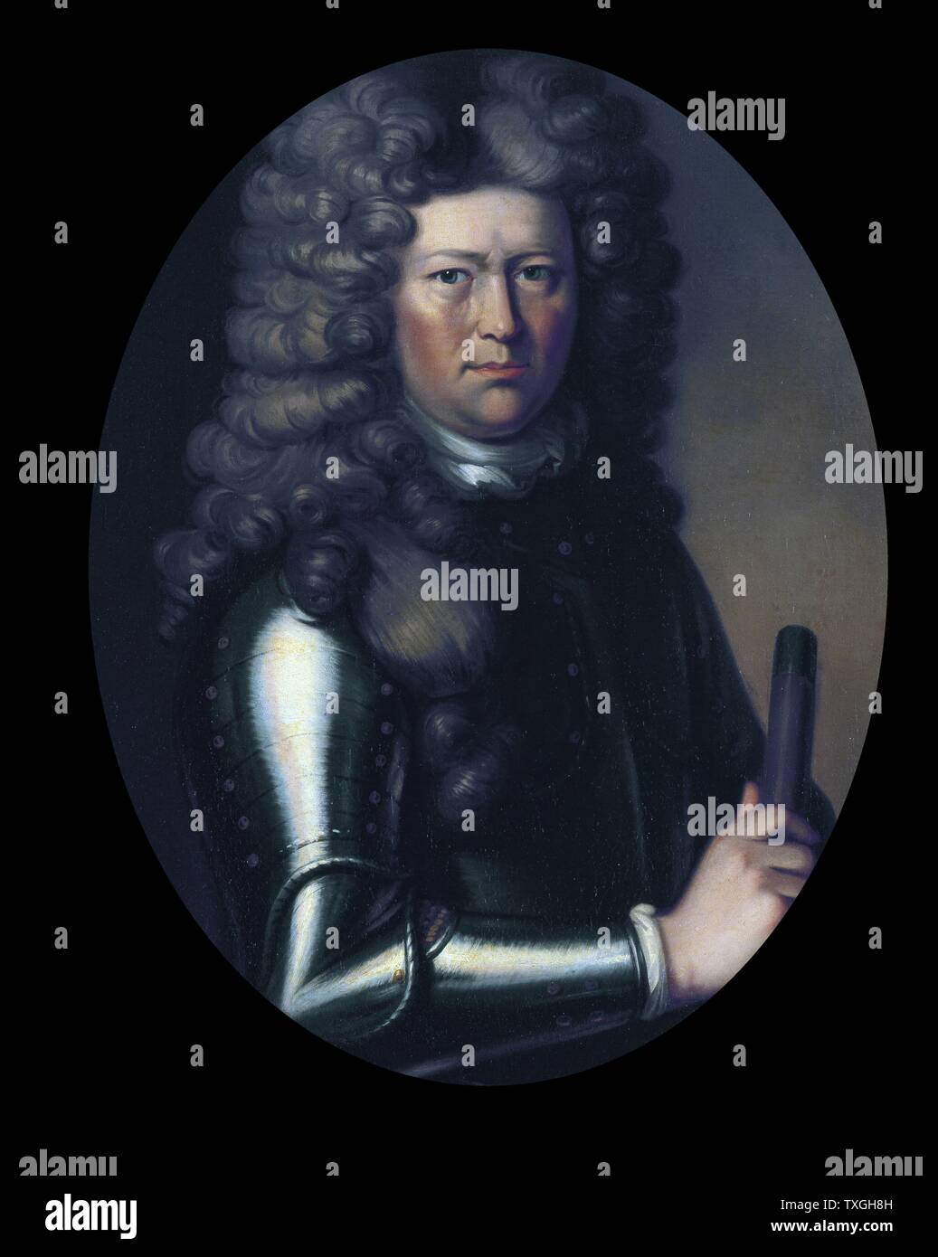 Franz Lefort (1655 - 1699) russischer militärischer Abbildung schweizerischer Herkunft, General Admiral (1695), und in der Nähe von Peter dem Großen. Stockfoto