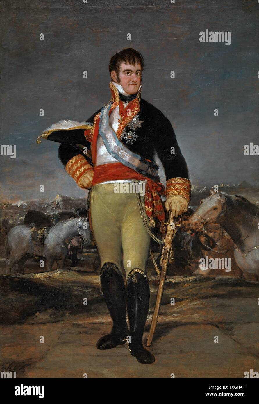 Ferdinand VII. von Spanien (1815) von Francisco de Goya (1746 - 1828). Öl auf Leinwand. Stockfoto