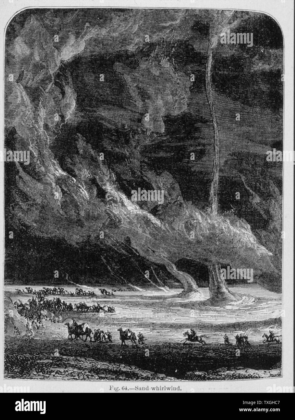 Illustration aus dem Werk von Camille Flammarion der Wirbelwinde. Datiert 1873 Stockfoto
