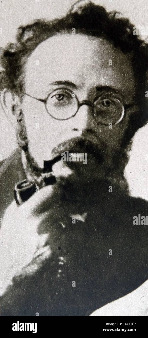 Fotografisches Porträt von Karl Radek (1885-1939) eine österreichische-ungarische Marxist. Vom 20. Jahrhundert Stockfoto