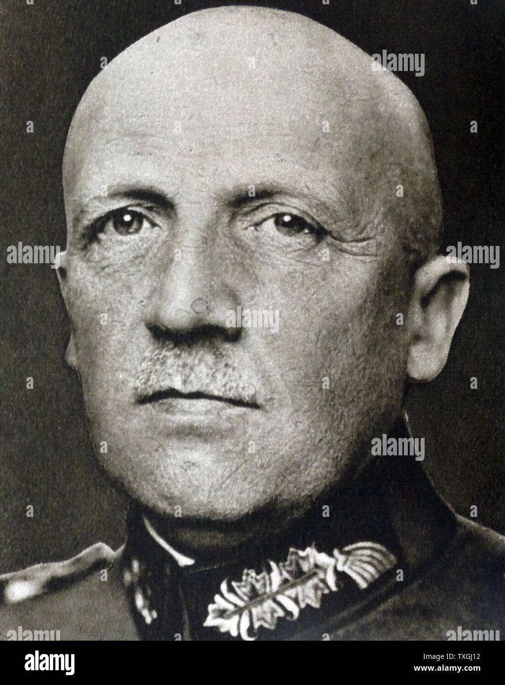 Fotodruck von einem königlichen sammeln für das Jubiläum von König Haakon in Norwegen. Auch abgebildet ist: der Herzog von Kent, König Fredrick von Dänemark, Königin Maud von Norwegen und andere Royals. Vom 20. Jahrhundert Stockfoto