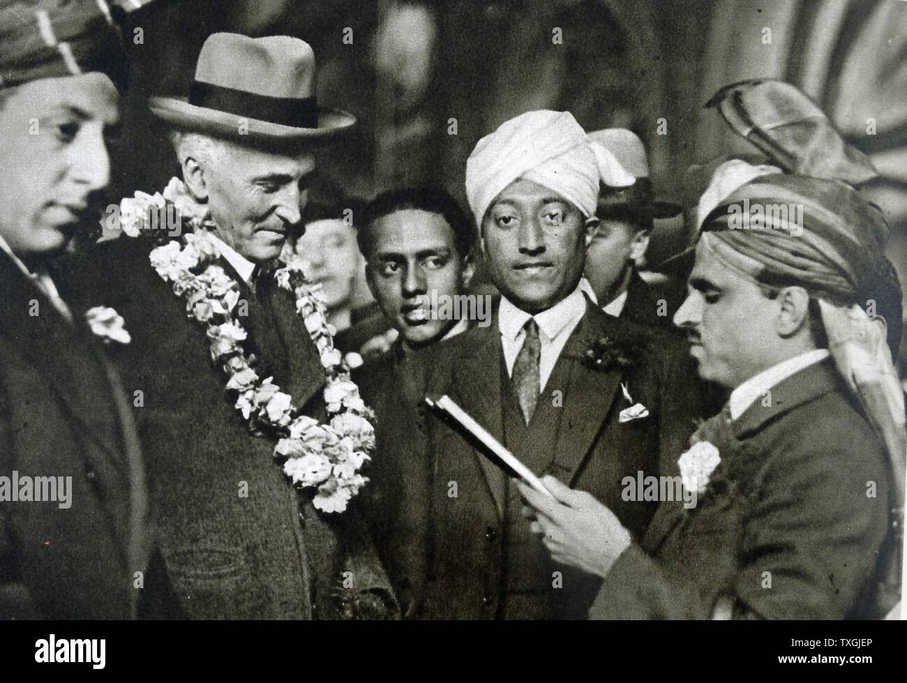 John Allsebrook Simon, 1st Viscount Simon 1873 ñ 1954; von 1927 bis 1931 war er Vorsitzender der Simon Kommission auf die indische Verfassung. Britische Politiker, der senior Cabinet Beiträge vom Beginn des Ersten Weltkrieges bis zum Ende des Zweiten statt. Er ist einer von nur drei Personen als Innenminister, Außenminister und der Schatzkanzler gedient zu haben Stockfoto