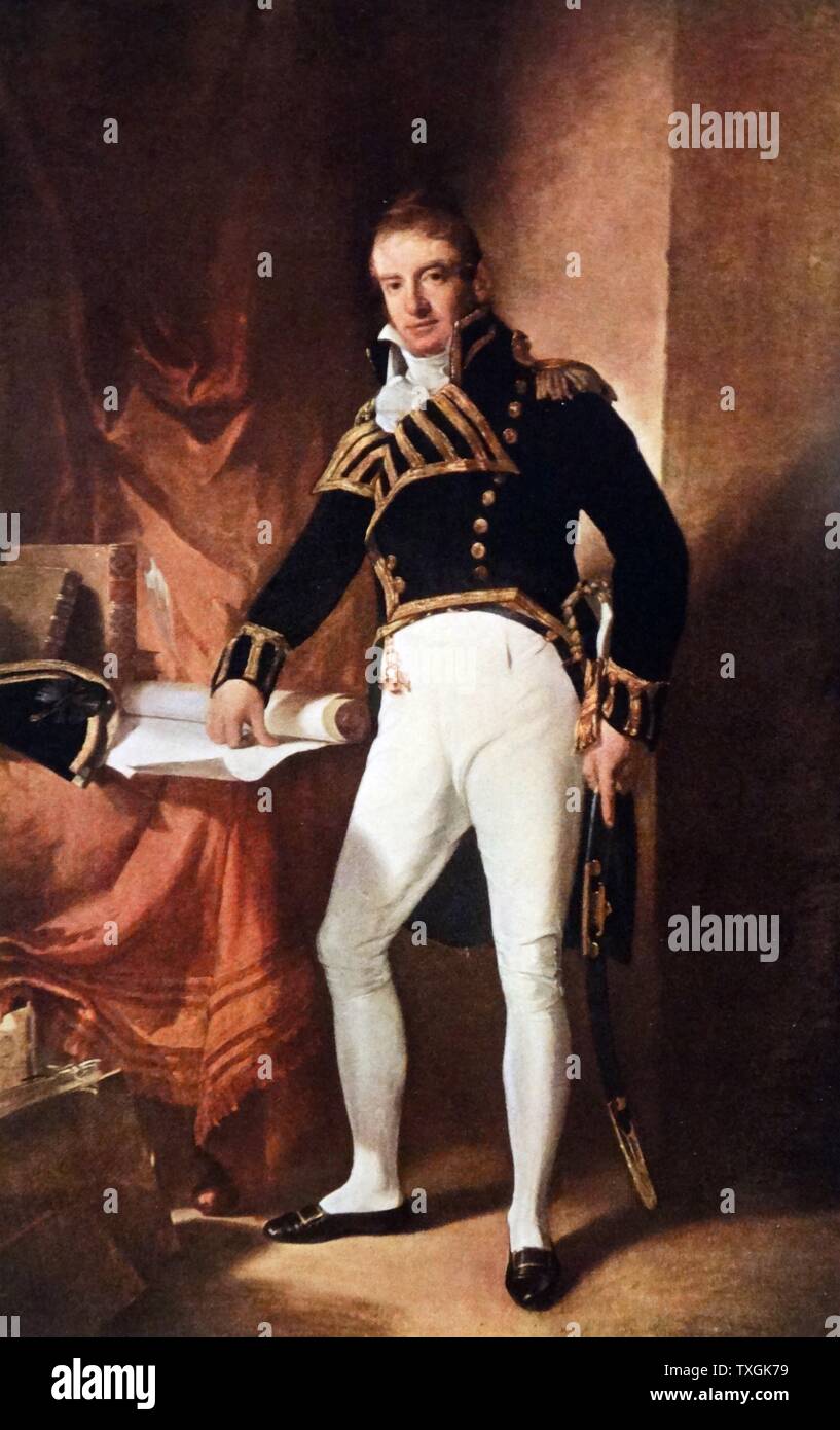 Porträt von Charles Stewart (1778 - 1869) ein Offizier und Kommandant der United States Navy. Von Thomas Sully (1783-1872) eine Amerikanische Portrait Maler gemalt. Vom 19. Jahrhundert Stockfoto