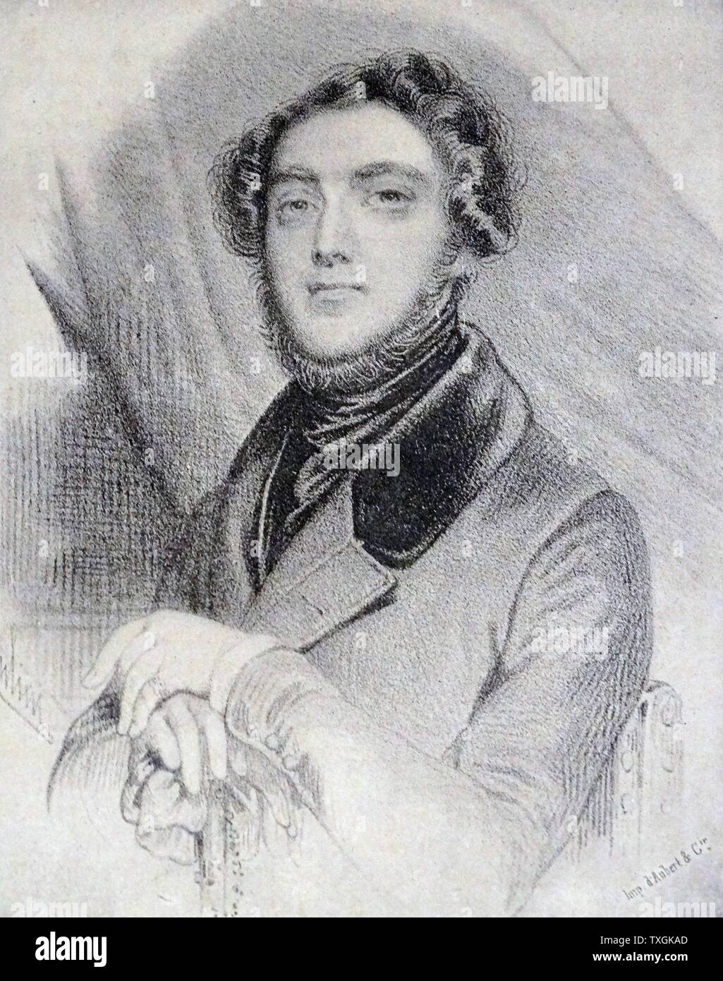 Porträt des Eugène Sue (1804-1857), französischer Schriftsteller. Vom 19. Jahrhundert Stockfoto