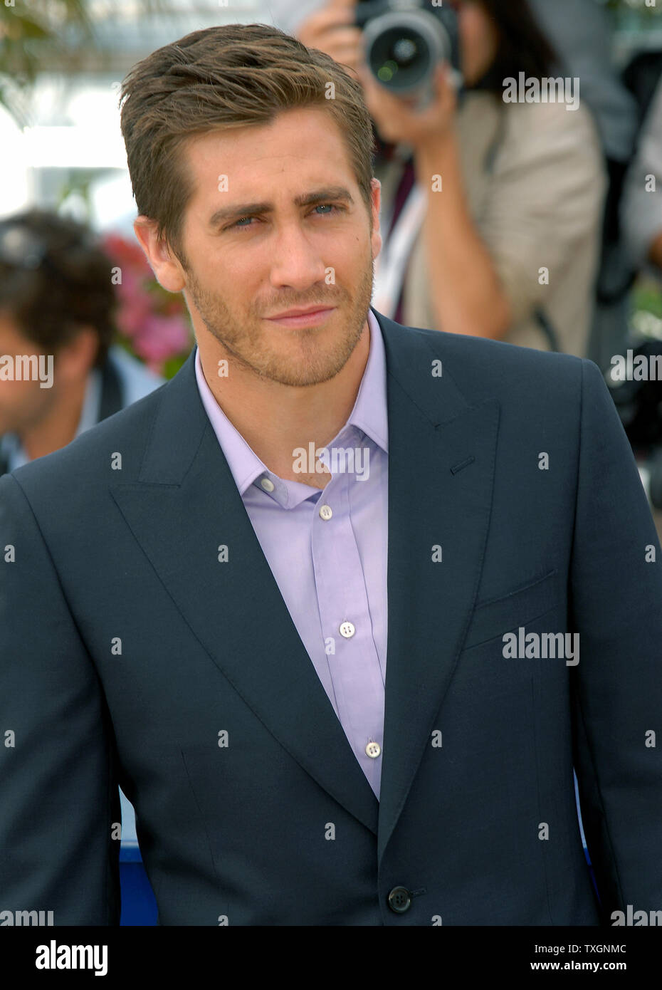Jake Gyllenhall nimmt ein Foto für 'Zodiac' auf der Terrasse Riviera am 60. Filmfestival in Cannes Cannes, Frankreich am 17. Mai 2007. (UPI Foto/Christine Kauen) Stockfoto