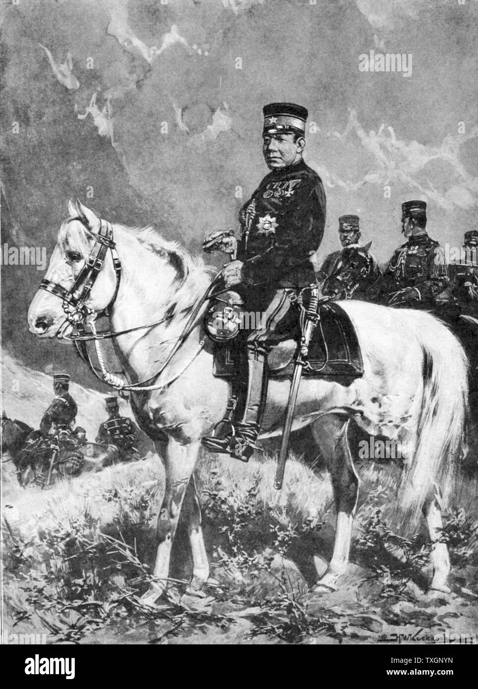 Prince (1842-1916) Oyama Iwao japanischen Soldaten. Commander-in-Chief der japanischen Streitkräfte während des Russisch-Japanischen Krieges 1904-1905 Stockfoto