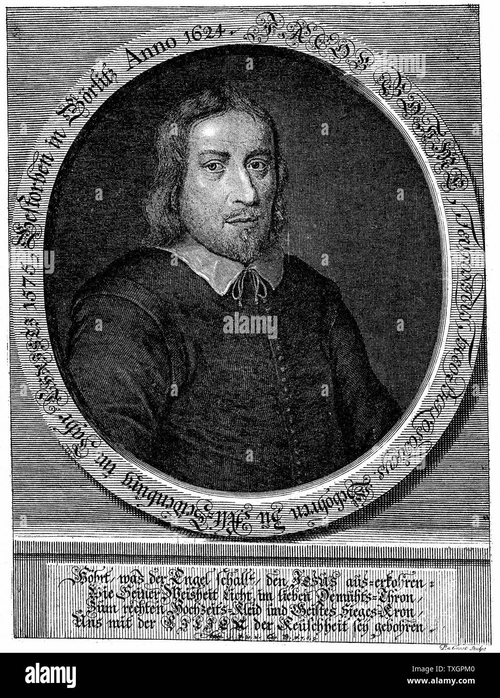 Jakob Behmen (1575-1624) deutscher Theosoph, Mystiker und Alchemist Gravur von Pieter van Gunst Stockfoto