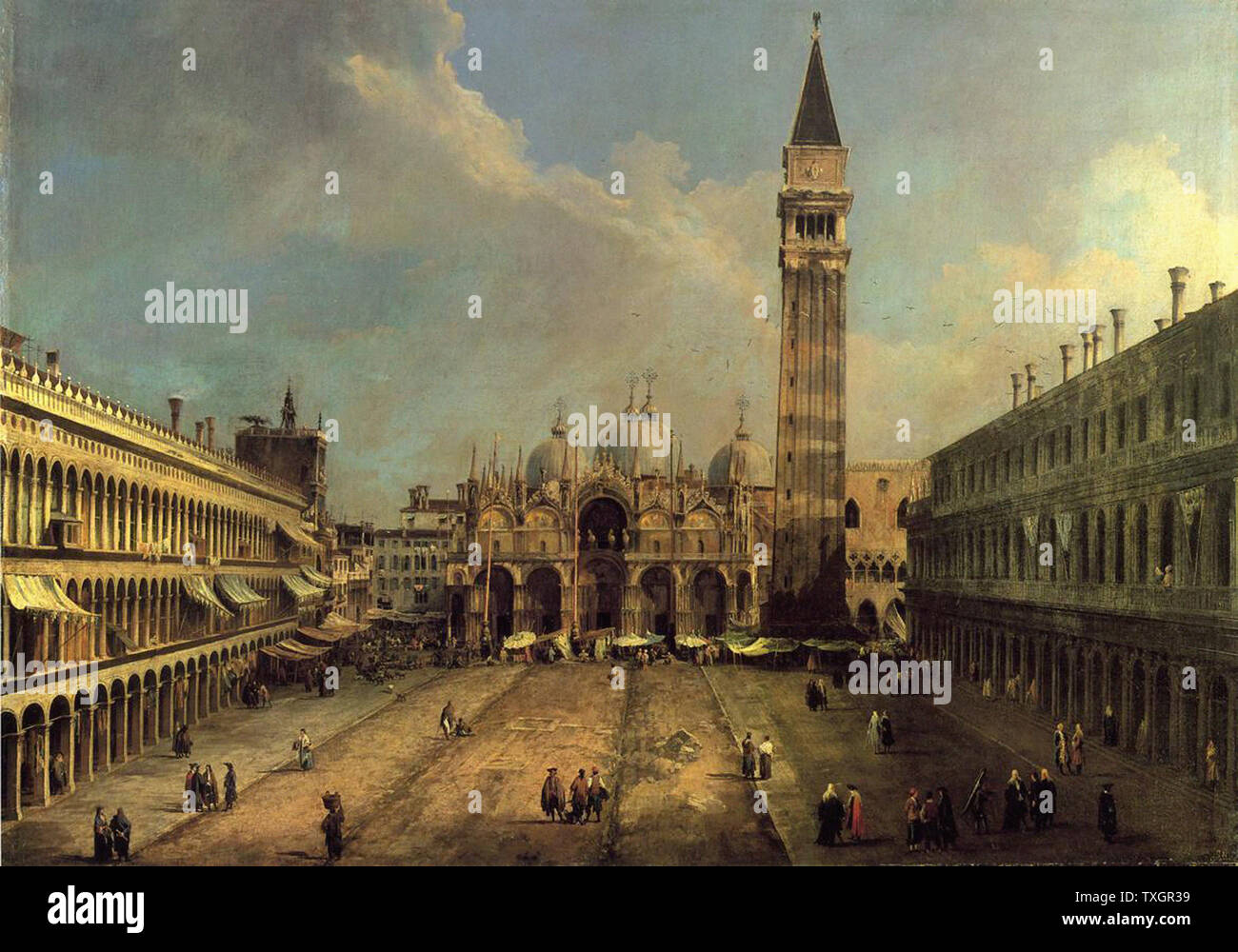 Giovanni Antonio Canal alias Canaletto: Piazz San Marco Osten entlang der zentralen Linie C 1723 Suchen Stockfoto