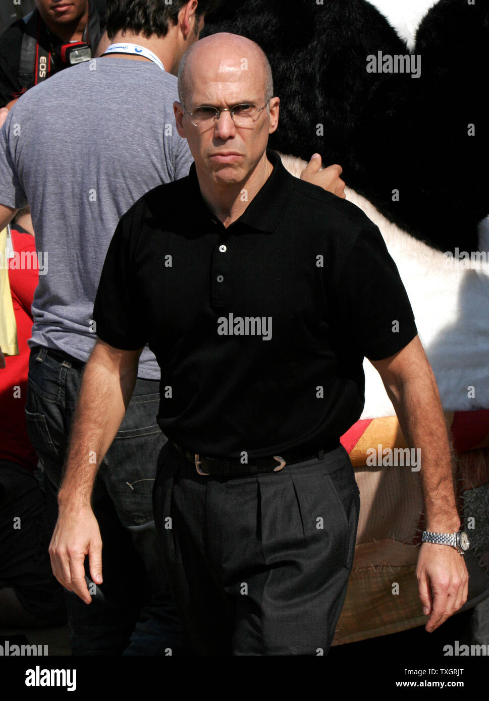 DreamWorks Animation SKG CEO Jeffrey Katzenberg kommt an eine Veranstaltung zur Förderung der Film "Kung Fu Panda" am Tag vor seiner weltweiten Premiere auf der 61. jährlichen Filmfestival in Cannes Cannes, Frankreich am 14. Mai 2008. (UPI Foto/David Silpa) Stockfoto