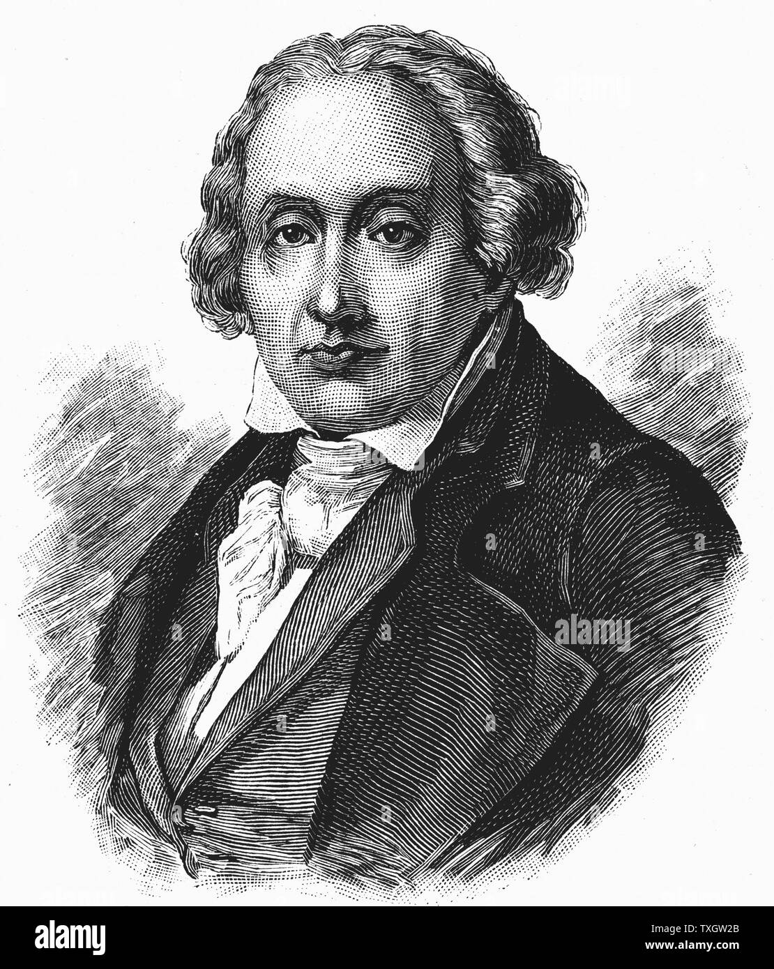 Joseph Marie Jacquard (1752-1834) französischer Seide - Weaver und Erfinder Gravur Stockfoto