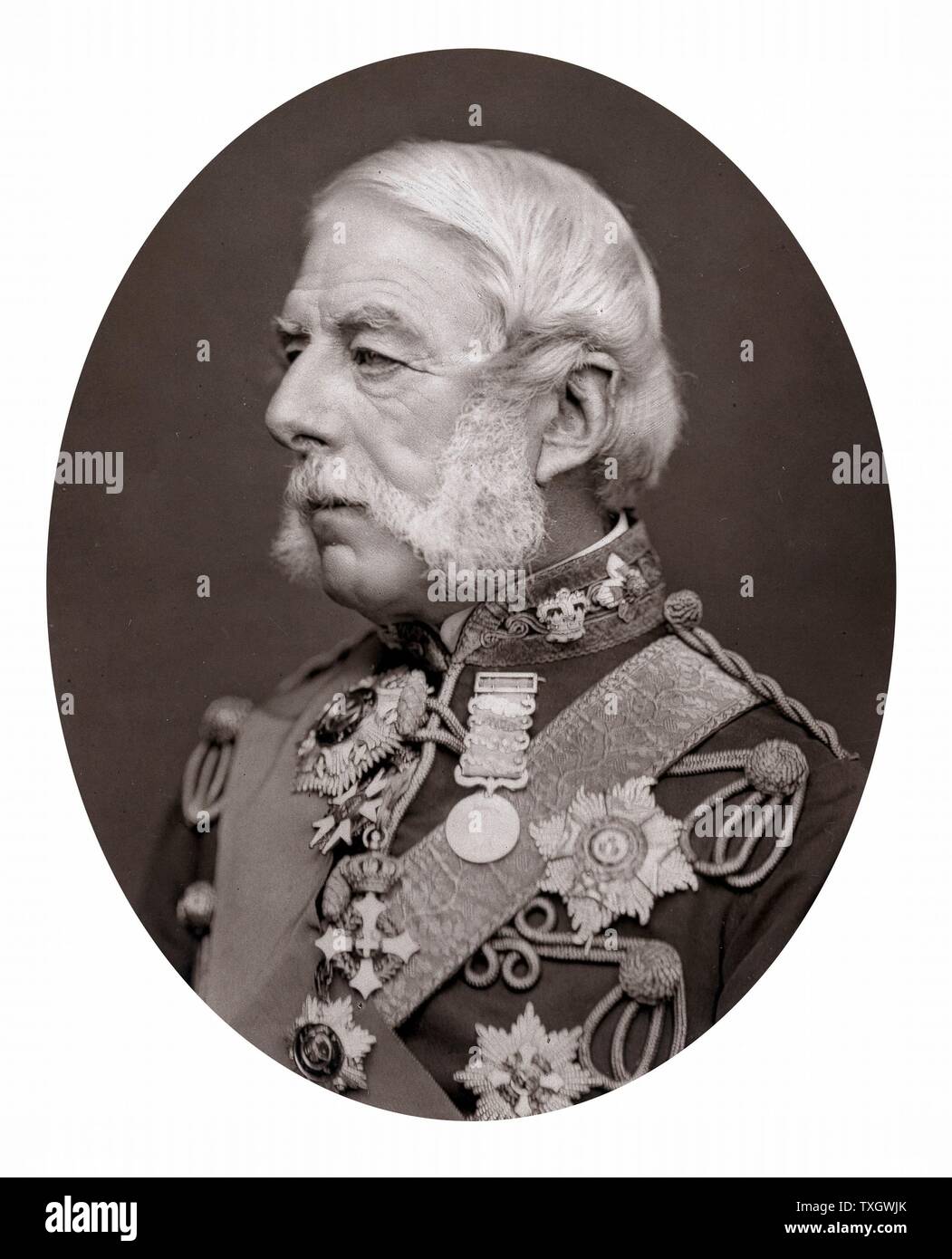 Richard Airey, Baron Airey (1803-81) Englischer Soldat; Quartermaster General Krim Armee 1854-5; Gouverneur von Gibraltar 1865-70 Foto veröffentlicht 1875 Woodburytype Stockfoto