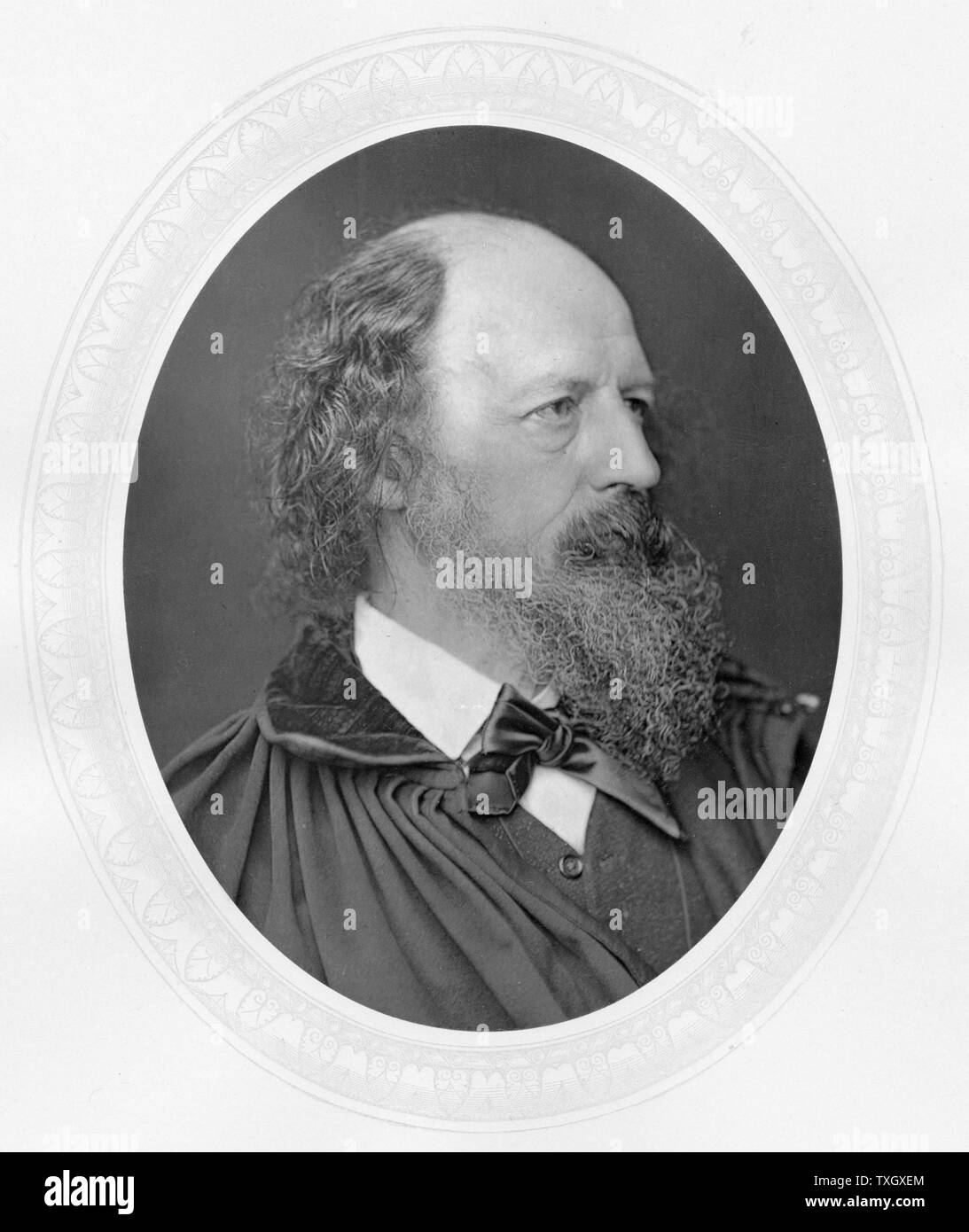 Alfred Tennyson, lst Baron Tennyson (1809-93) gelang es englischen Dichter William Wordsworth als Poet Laureate 1850 Foto veröffentlicht c 1880 Woodburytype Stockfoto