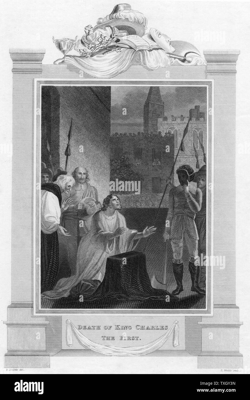 Charles I (1600-49) König von England von 1625, Charles' Ausführung in Whitehall, London, 30. Januar 1649 1824 Kupferstich Stockfoto