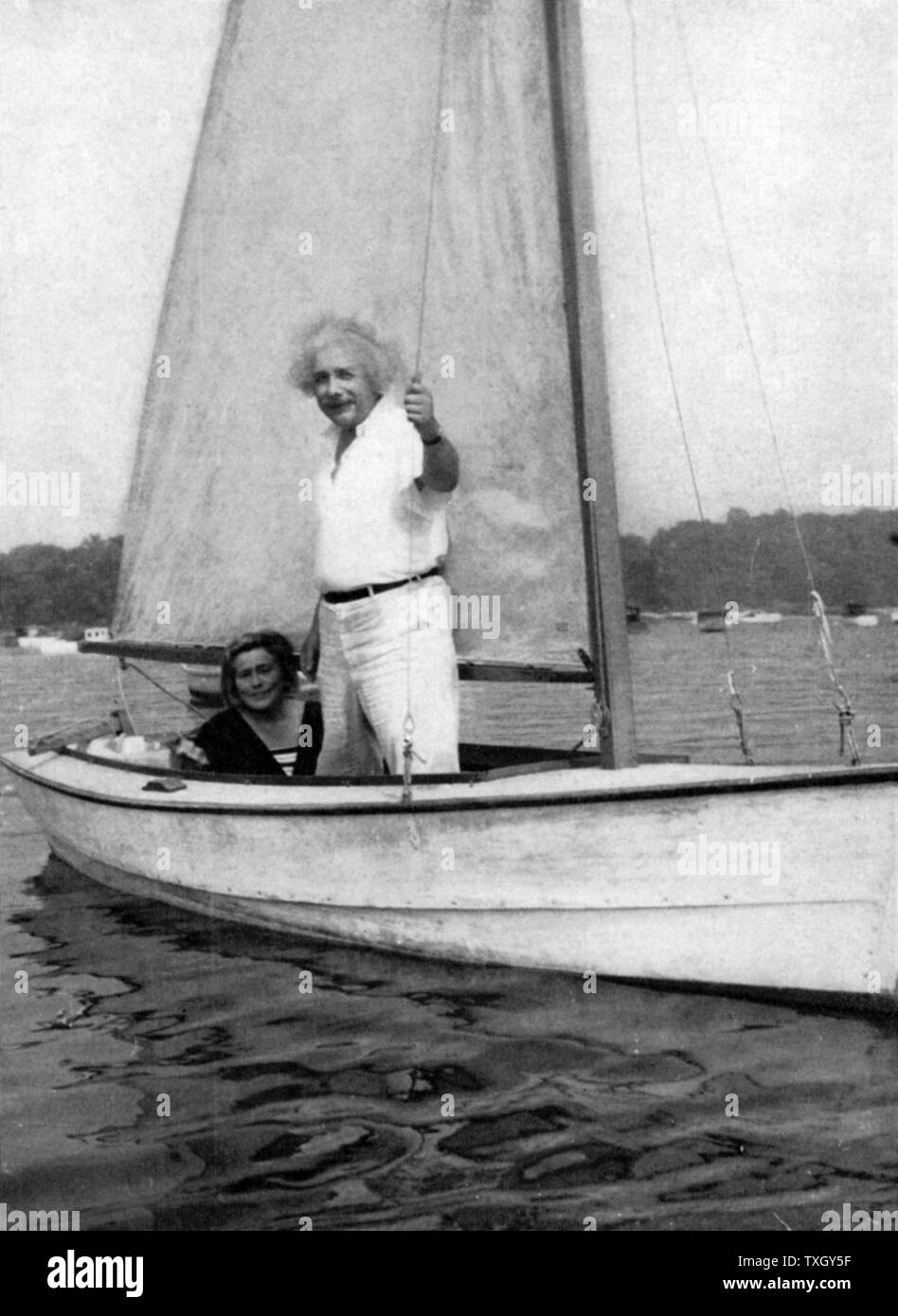 Albert Einstein (1879-1955) deutsch-schweizerische Mathematiker, Relativitätstheorie Einsteins Segeln Stockfoto