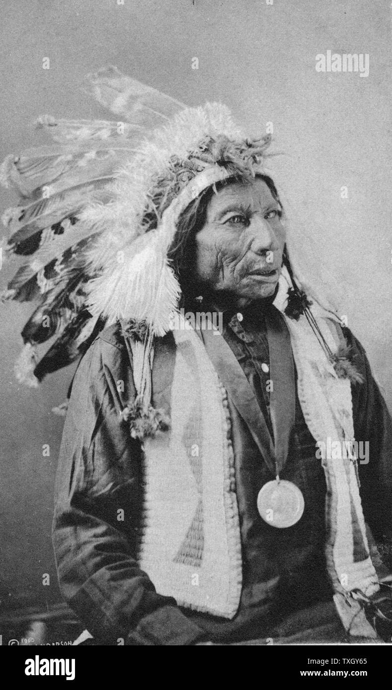 Sioux Indianische genannt Picket Pin. Dakota, North American Plains Indianer c1900 von einem Foto Stockfoto