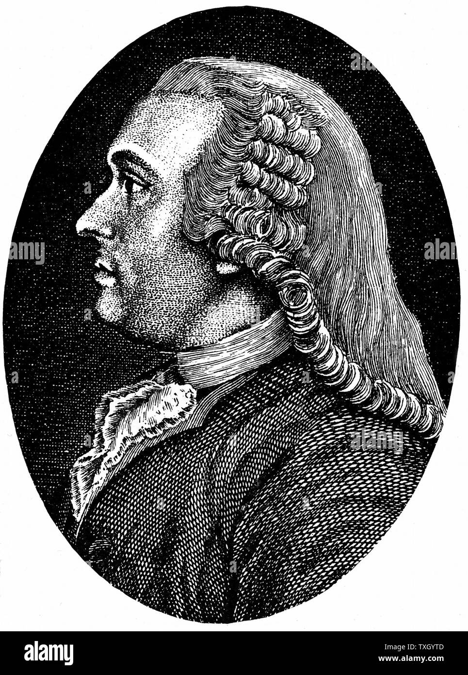 Anne Robert Jacques Turgot (1727-81) französischer Staatsmann und Ökonom. Gravur. Stockfoto