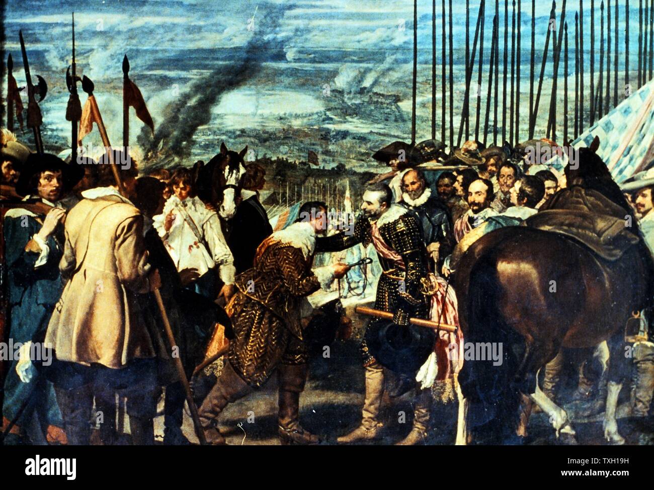 Diego Velázquez Spanisch Schule die Übergabe von Breda La Rendición de Breda, o Las Lanzas Öl auf Leinwand (307 x 367 cm) Madrid, Museo del Prado Stockfoto