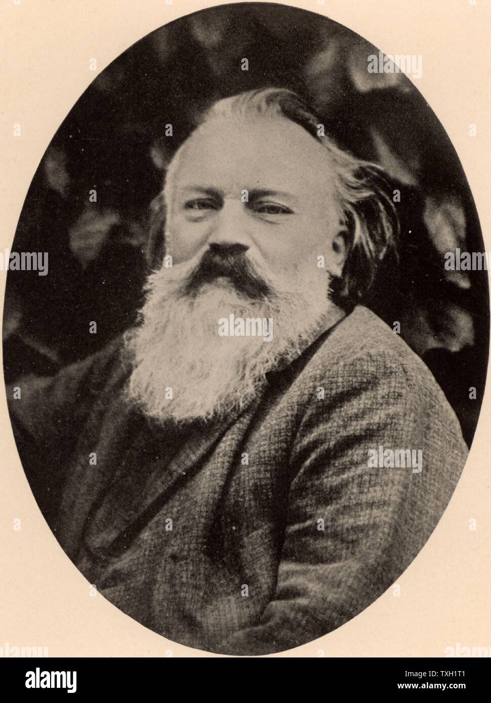 Deutschen Komponisten Johannes Brahms (1833-1897). Von Fotografie in den 1890er Jahren. Halbton. Stockfoto