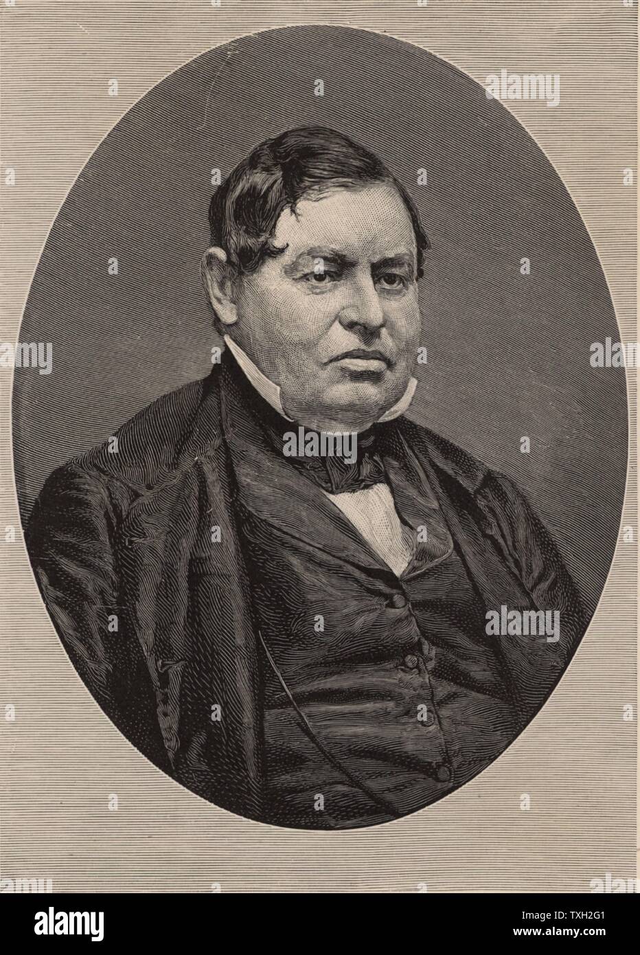 Sears Kochen Walker (1805-1953), amerikanischer Astronom, Mathematiker und klassizistische, bei Wilmington, Massachusetts geboren. Gravur 1896. Stockfoto