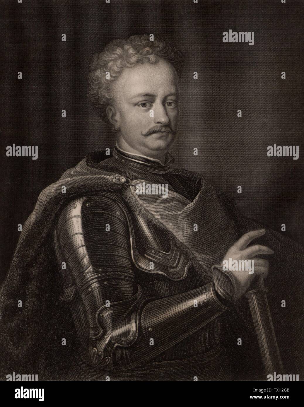 Johannes Sobieski (1629-1696), Johann III., König von Polen von 1674. Polnische Krieger und Staatsmann. Von "die Galerie der Porträts von Charles Knight (London, 1834). Gravur. Stockfoto