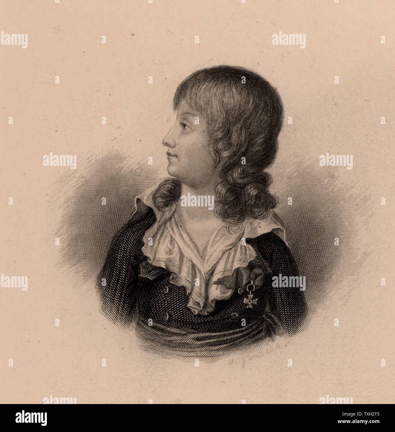 Louis XVII (1785-95), Sohn von Ludwig XVI. und Marie Antoinette. Nach der Ausführung von seinem Vater, den er titular König von Frankreich von 1793. Er war im Gefängnis von Revolutionären, wo er starb. Stockfoto