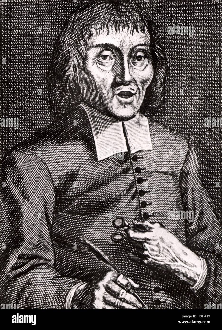 Jakob Brill (1639-1700) deutscher Philosoph und Anhänger des Spinoza. Gravur von "icones Virorum" von Friedrich Roth-Scholtz (Nürnberg, 1725). Stockfoto