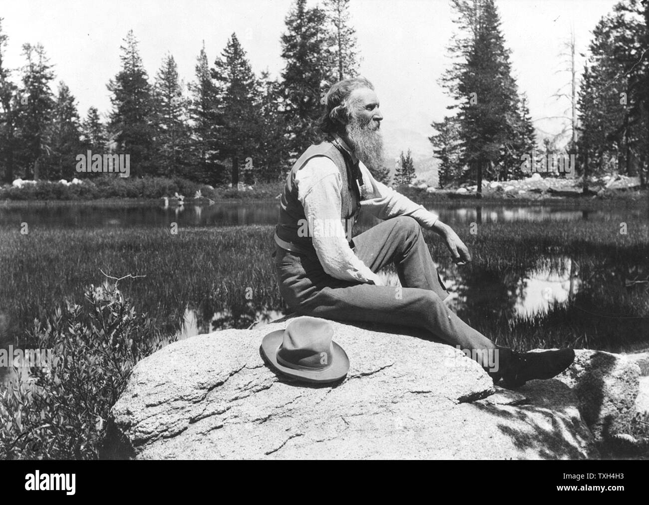 John Muir, Scottish - amerikanische Naturforscher, Ingenieur, Schriftsteller und Pionier der Erhaltung geboren. Für die Erhaltung der uns Wüste einschließlich Yosemite Valley und Sequoia National Park geworben. Gründer des Sierra Club Stockfoto