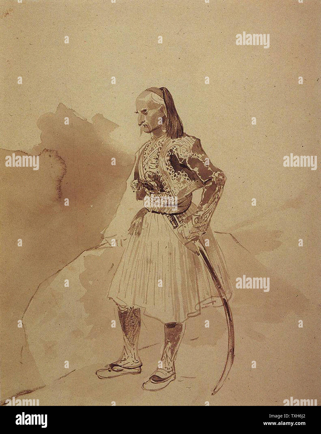 Karl Bryullov - Porträt griechischen Aufständischen Theodore Kolokotroni 1835 Stockfoto