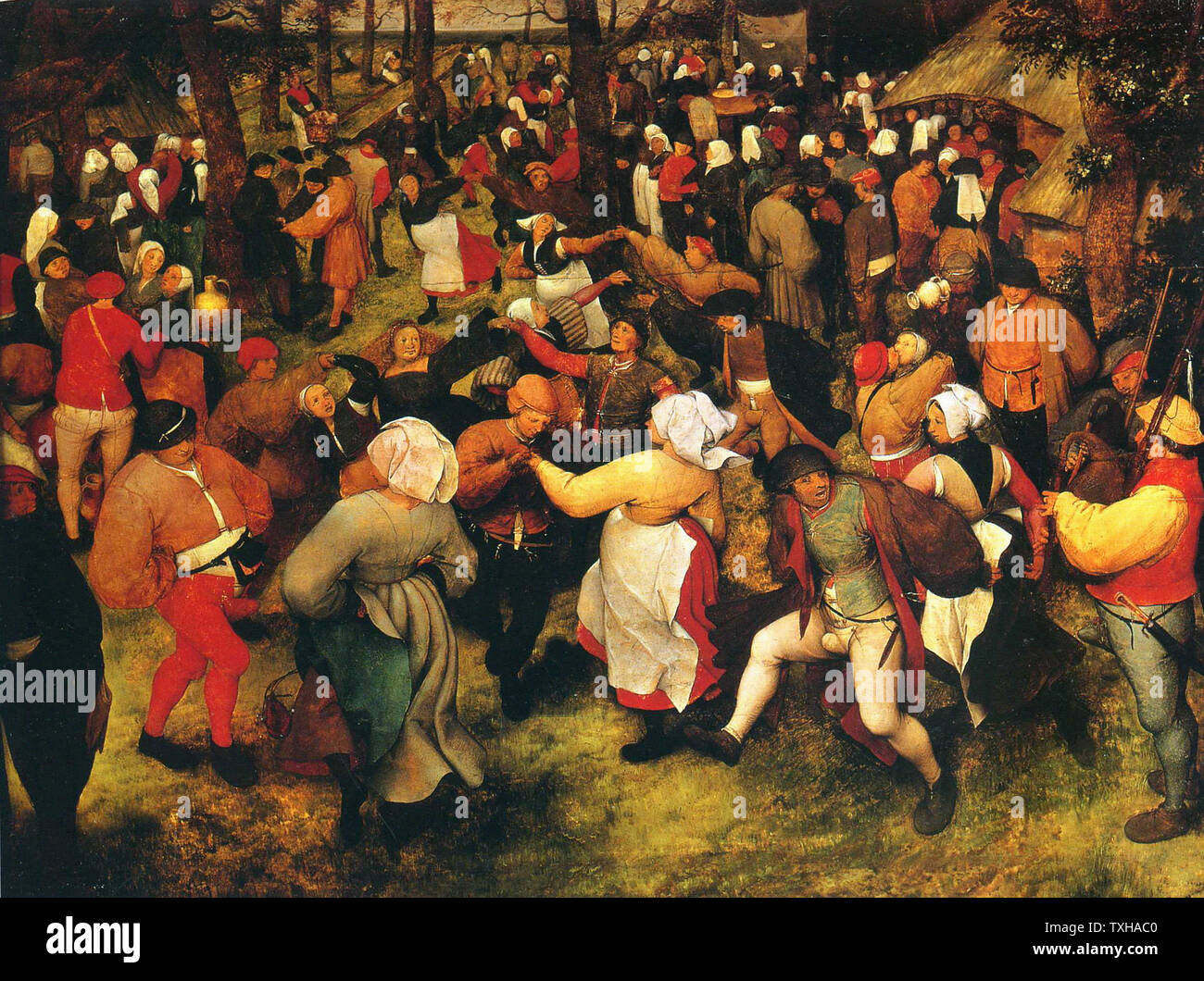 Pieter Brueghel der Ältere - Hochzeit Tanz Open Air C1566 Stockfoto