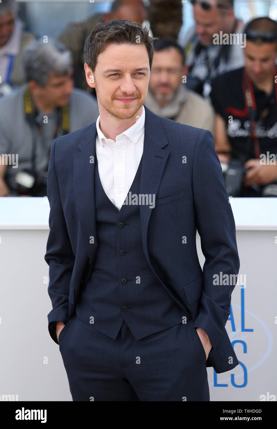 James McAvoy kommt an ein Foto für den Film "Das Verschwinden von Eleanor Rigby' während der 67. jährliche Internationale Filmfestspiele von Cannes in Cannes, Frankreich am 18. Mai 2014. UPI/David Silpa Stockfoto