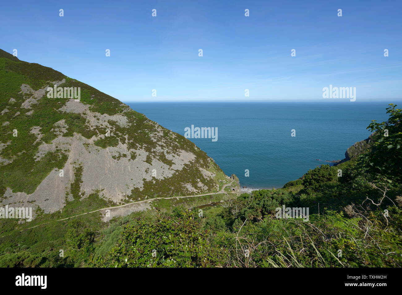 Auf Heddon Tal Mund, & Kalkofen. Stockfoto