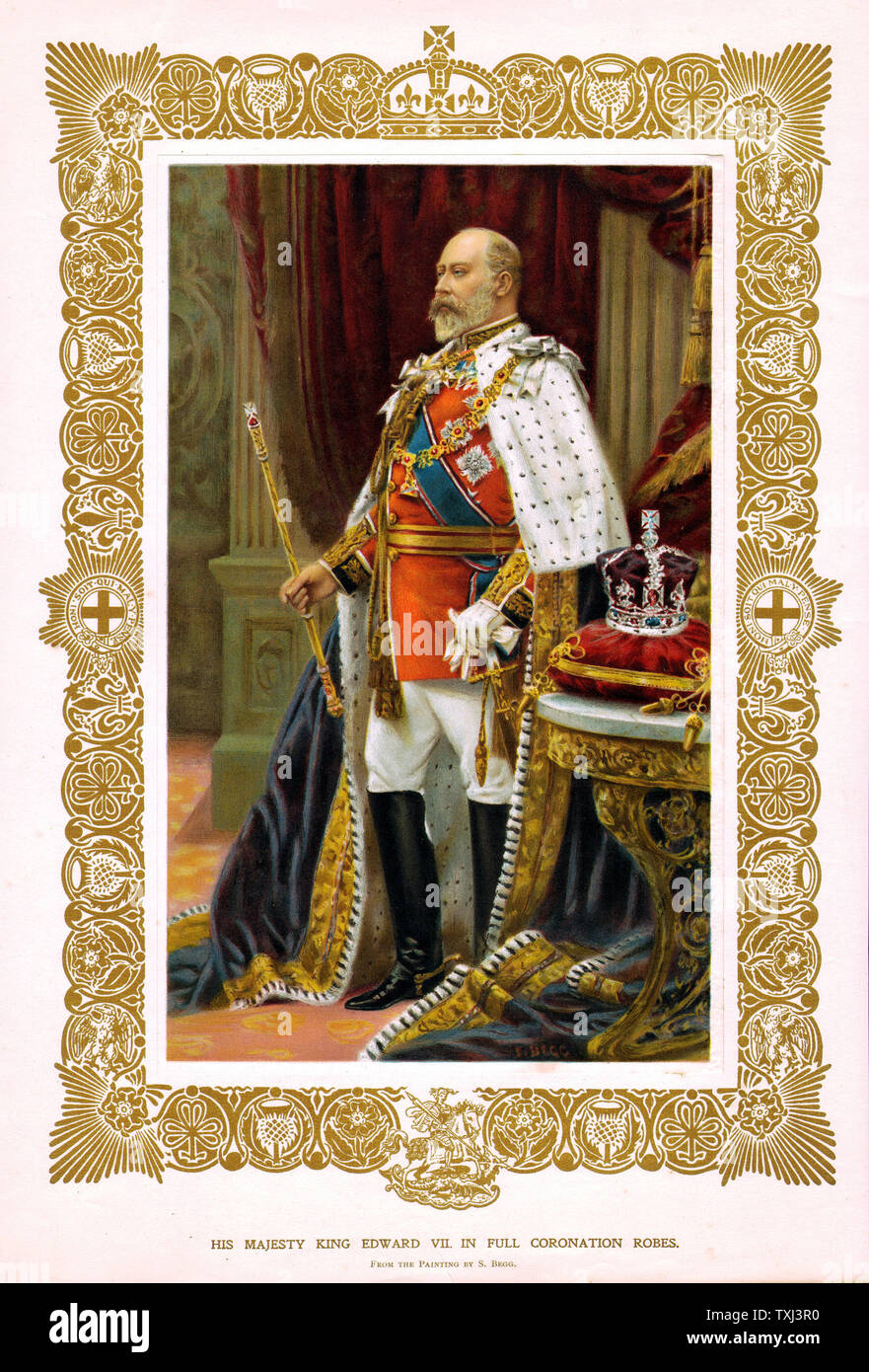 1902 Veröffentlichung unbekannt Krönung von König Edward VII. von der Malerei der durch S Stockfoto