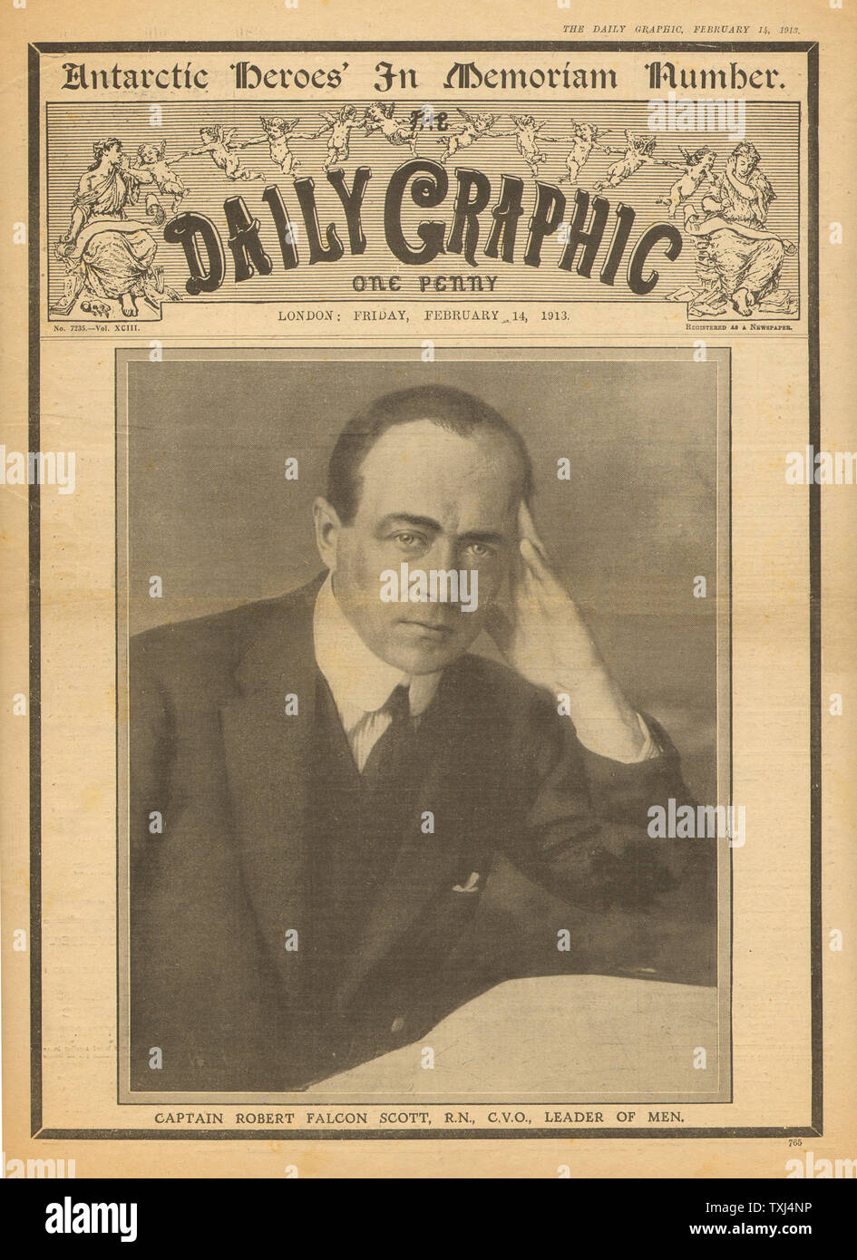 1913 tägliche graphische Startseite Captain Scott Stockfoto