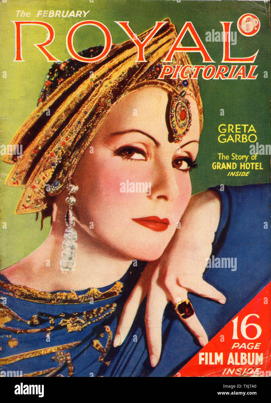 1933 Royal bildliche Magazin Greta Garbo Stockfoto