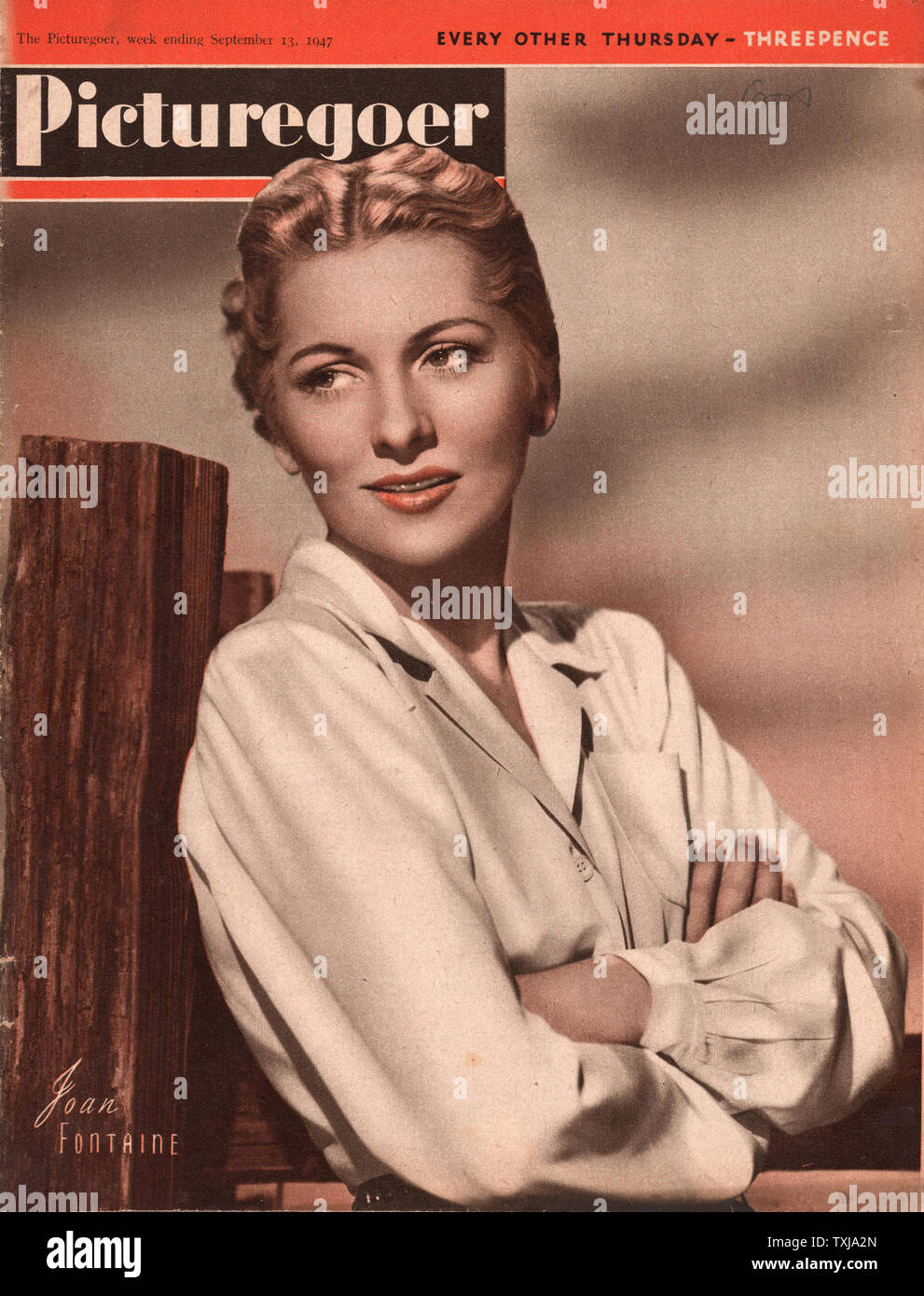 1947 Picturegoer Magazin Startseite Schauspielerin Joan Fontaine Stockfoto
