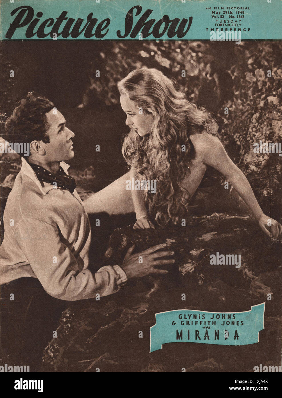 1948 Picture Show Magazin Startseite Schauspielerin Glynis Johns und Schauspieler Griffith Jones Stockfoto