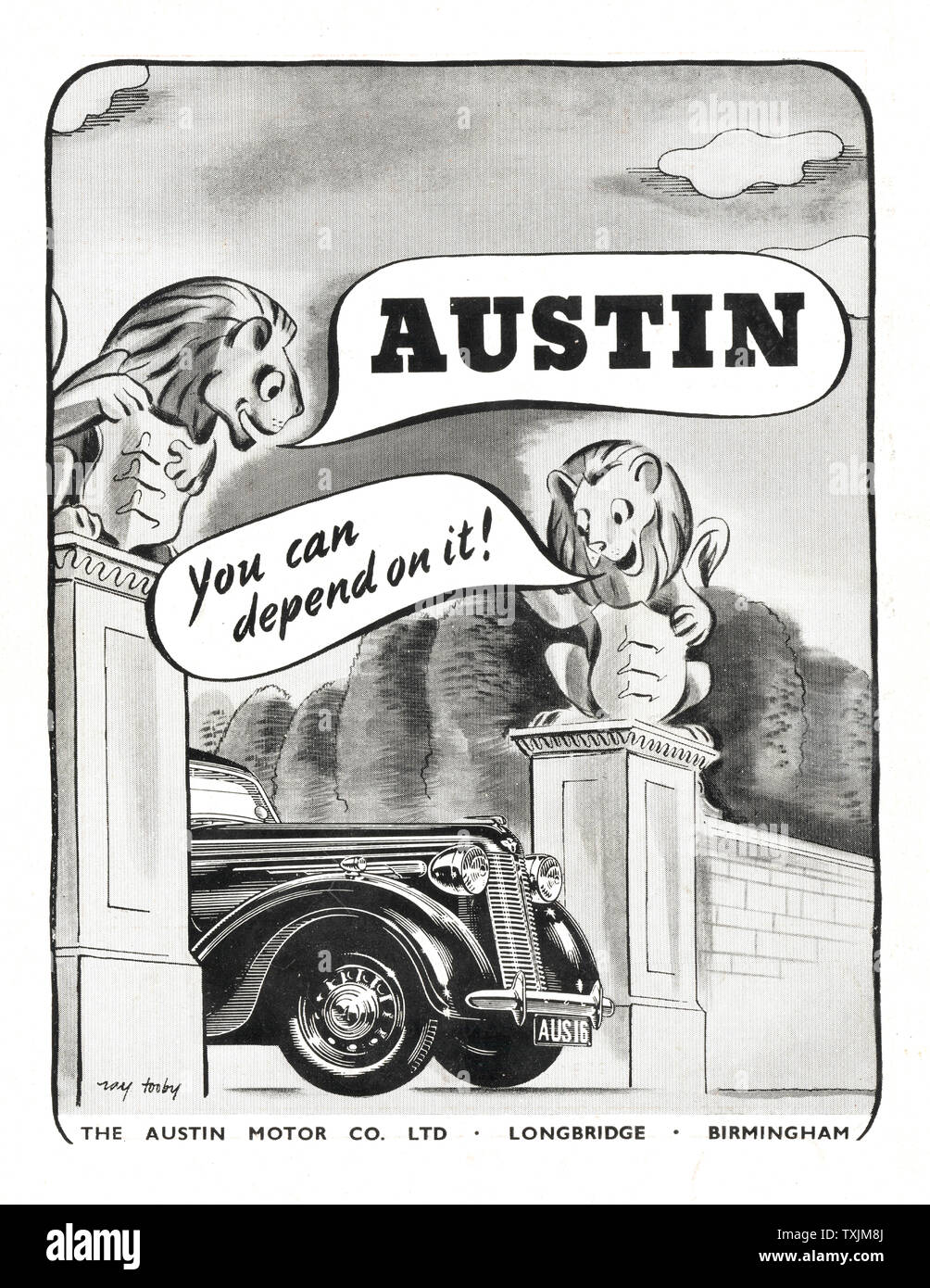1946 UK Magazin Austin Auto Anzeige Stockfoto