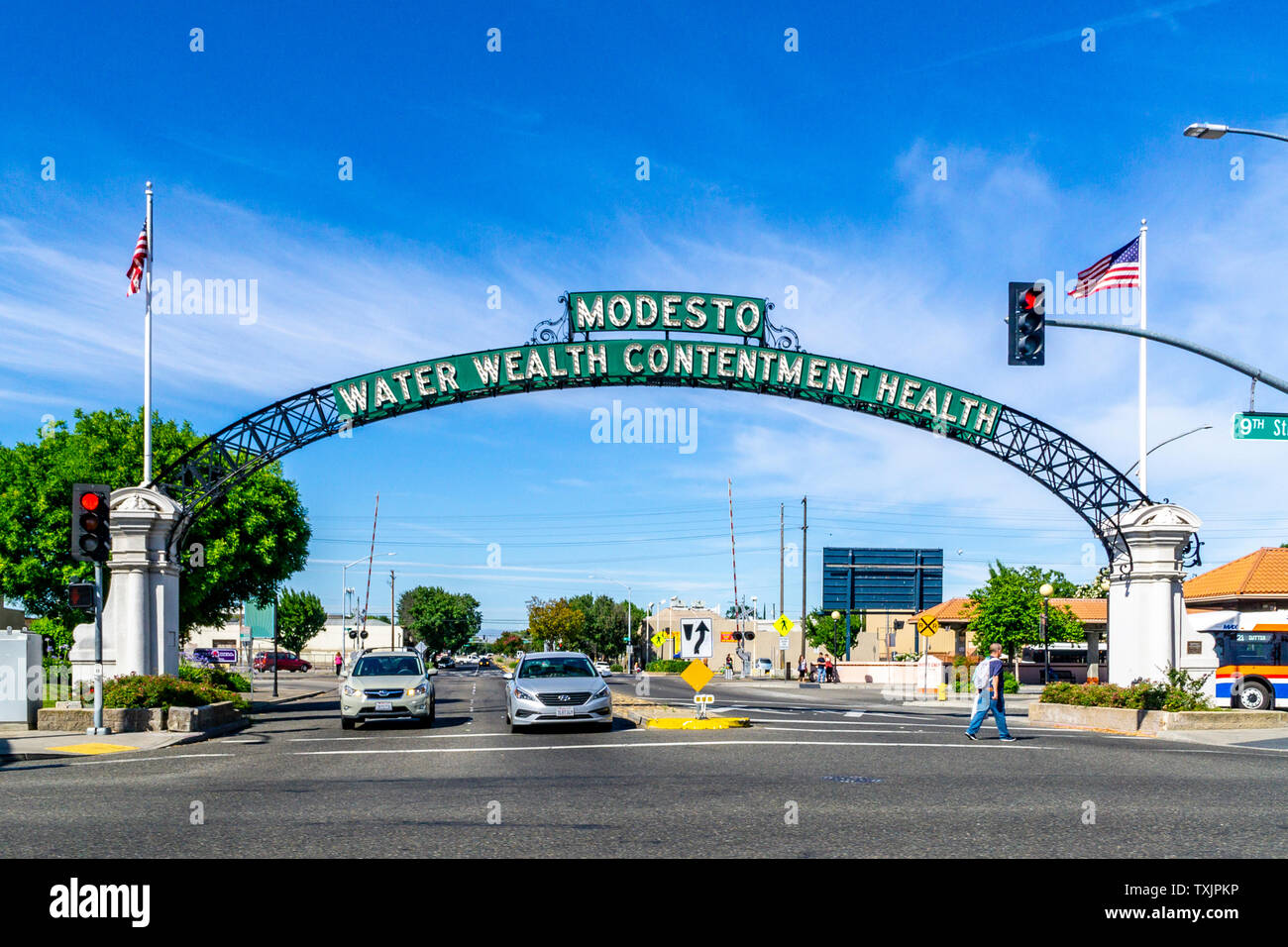 Die Modesto Arch in Modesto Kalifornien USA Stockfoto