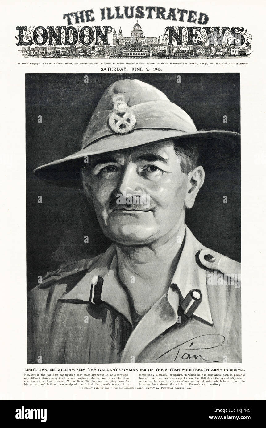 1945 Illustrated London News Lt General William Slim Stockfoto