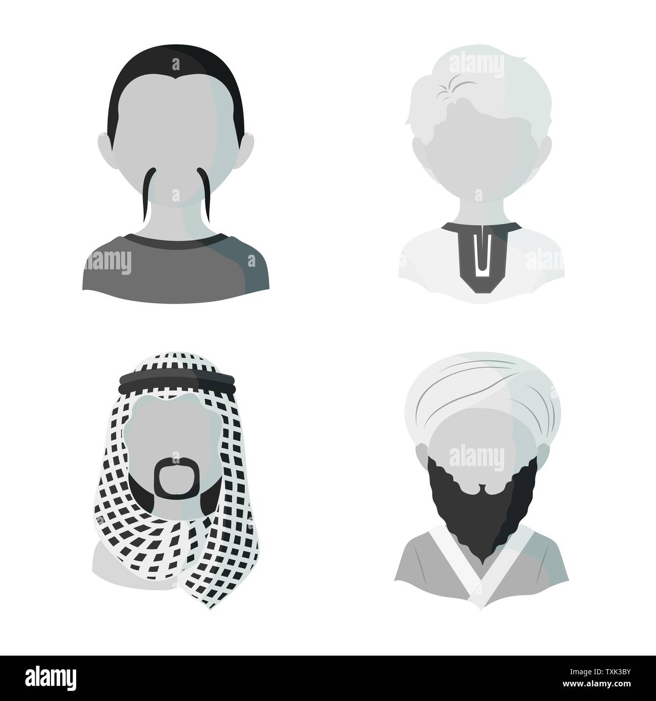 Vector Illustration von Person und Kultur unterzeichnen. Satz von Person und rennen Vektor Symbol für das Lager. Stock Vektor