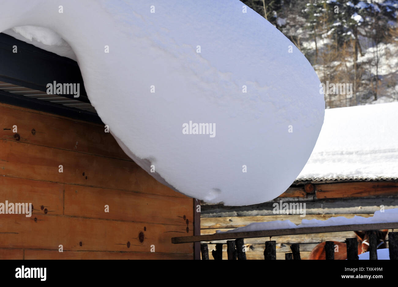 China's Schnee Landschaft ist malerisch. Stockfoto