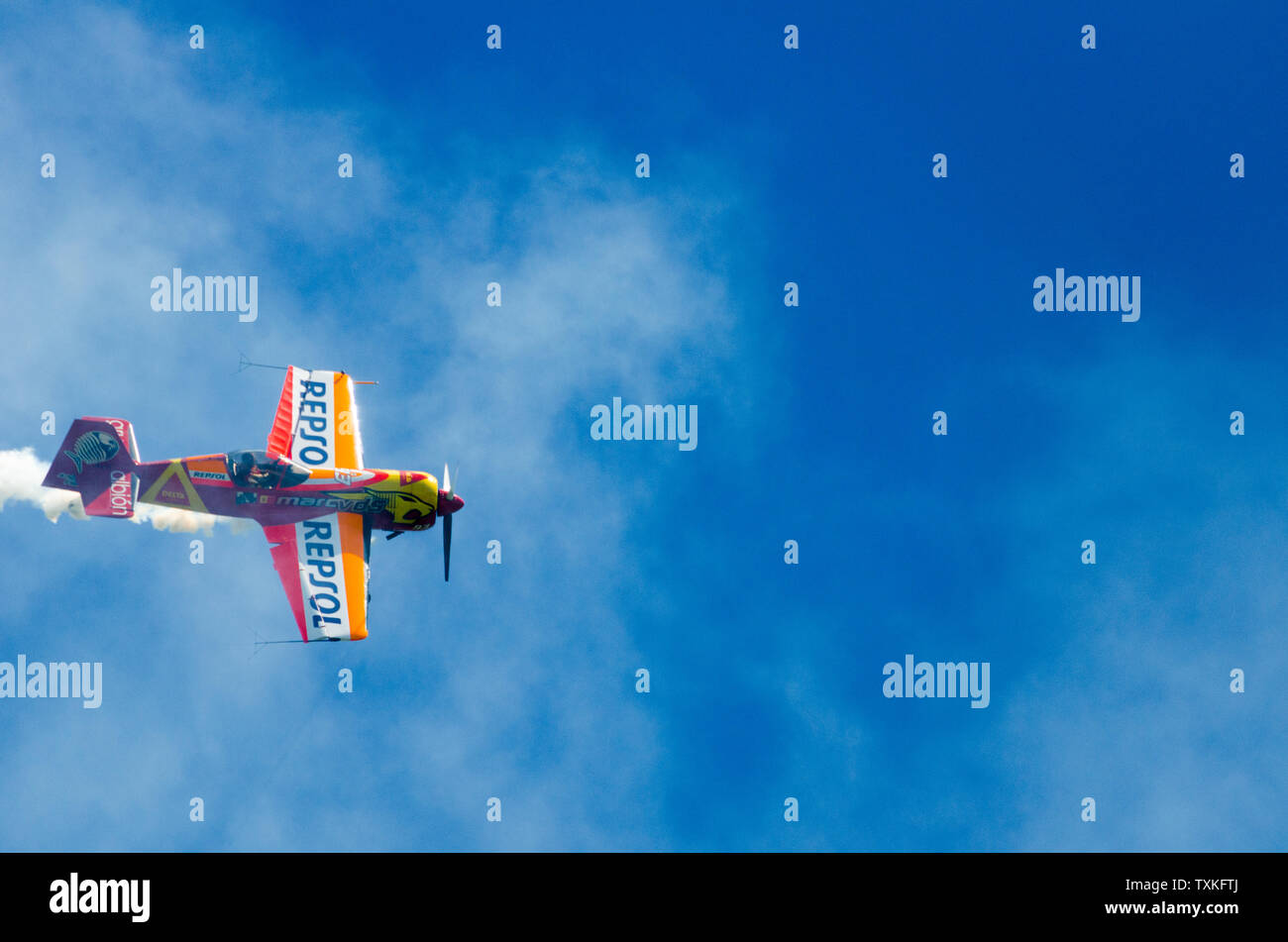 Igualada-Odena, Barcelona 05 Mai 2019. Aerosport 27 Wettbewerb der allgemeinen Sport- und Luftfahrt. Antenne Ausstellung Stockfoto